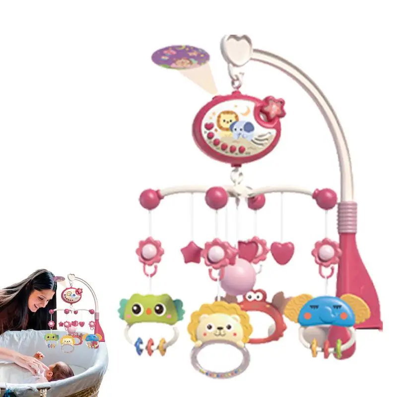 45x54cm Baby Crib Mobile Rattle Toy For 0-3 Years Old Infant Rotating Musical Projector Bed Bell Educational For N ewborn