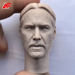Unpainted 1/6 Scale John Wick Keanu Reeves Head Model For 12 inches Male Action Figure Body