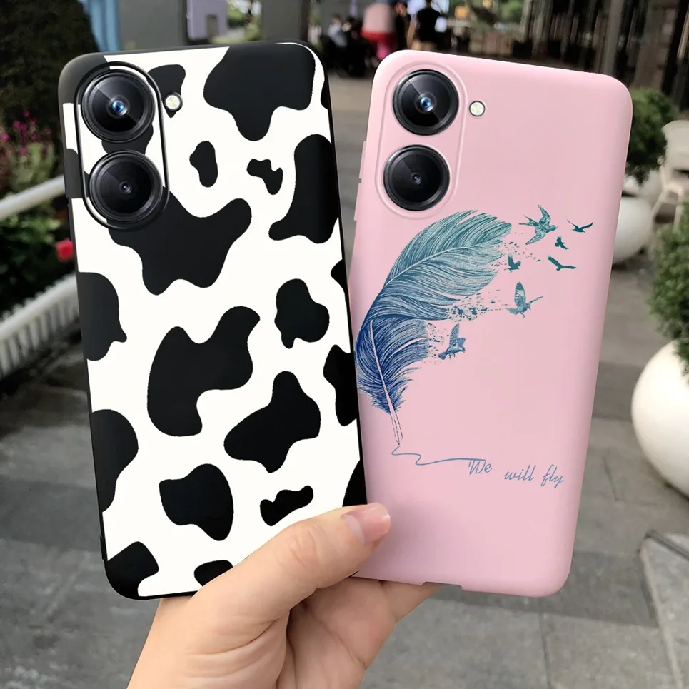 For Realme 10 Pro Plus 10T 10 5G Case Cute Animals Cartoon Painting Cover For Realme 10Pro 10 Pro+ Realme10 4G Liquid Silicone