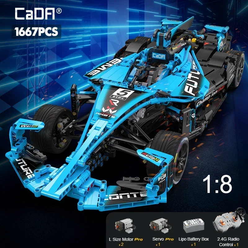 

Double Eagle Cada 1:8 Remote Control Racing Car Building Blocks 1667Pcs Sports Car Model Adult Collectible Decoration Holiday Gift