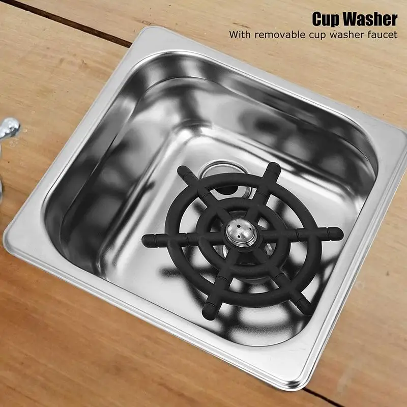 Stainless Steel Pitcher Rinser With Drain Drip Tray Hose Sink Automatic Glass Cup Washer for Hotel Bar Coffee Milk Tea Cup