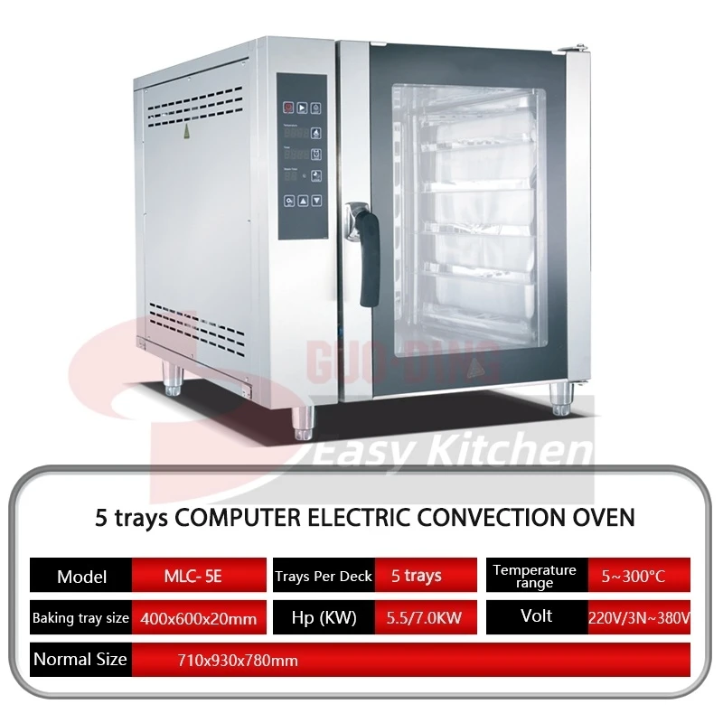 CE ETL RCM Certification 5 Tray Combi Oven Steam O ven Unox Style Convection Oven Pizza Cake Bread Ov en Bakery Equipment