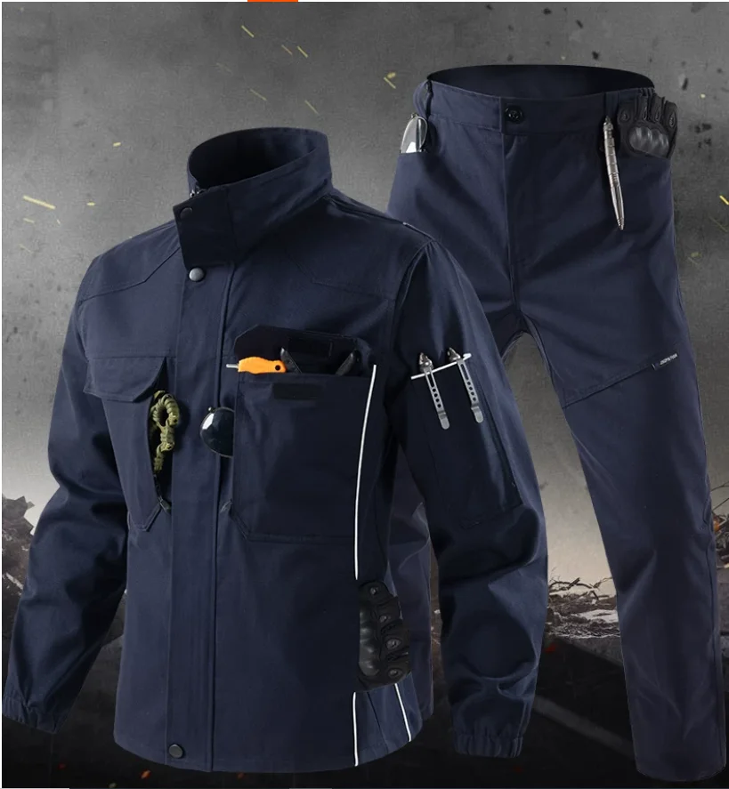 Cotton thickened labor protection clothing with reflective and wear-resistant construction site workwear