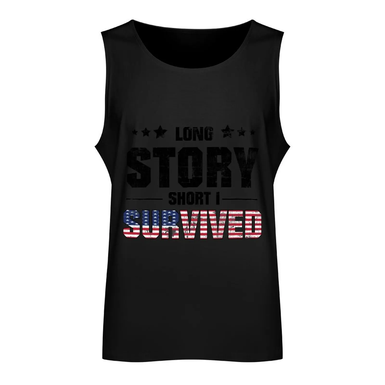 Long Story Short I Survived Gift Tank Top Men's sleeveless gym shirts muscular man