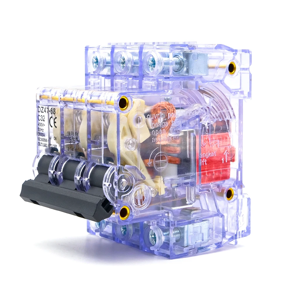 

1 Pcs DZ47-63 3P 6-63A Home Miniature Circuit Breaker 400V Din Rail Mountable Short Circuit Overload Dual Protection