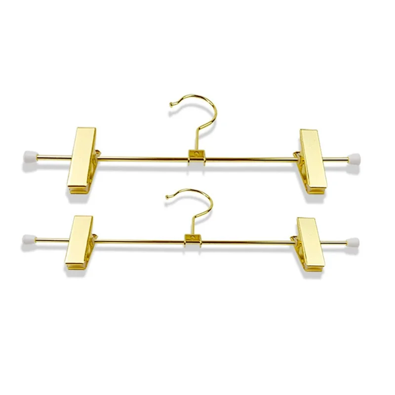 

B28C-20 Pieces Trouser Hangers Clothing Made Of Metal Clothes Hangers 30.5Cm With 2 Non-Slip Clips For Skirts Pants Underwear