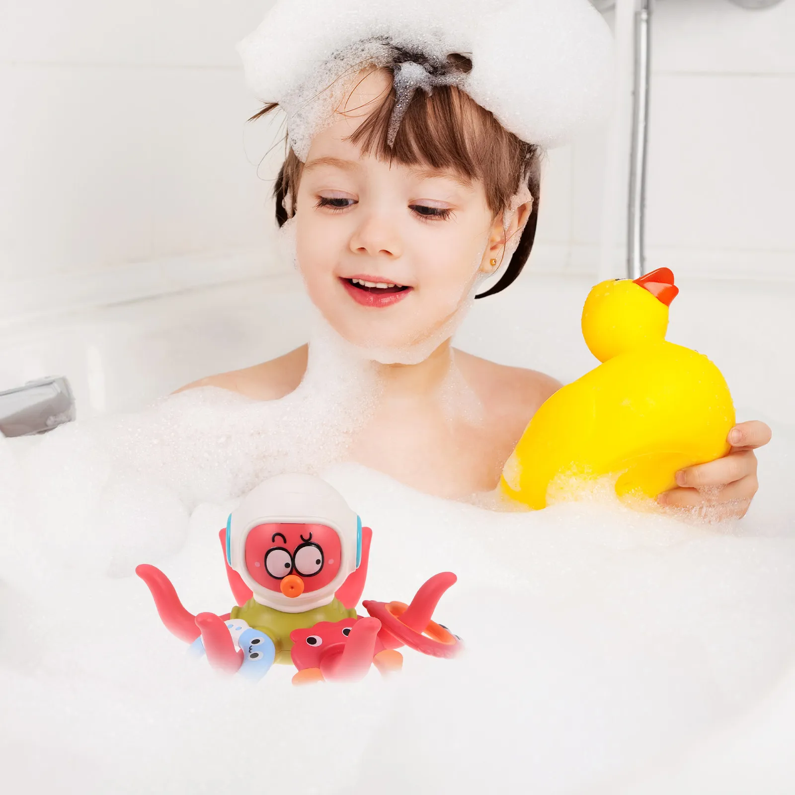 1Set Octopus Ring Toss Floating Water Game Bath Pool Outdoor Play for Kids Hand Eye Coordination Floating Octopus Toy