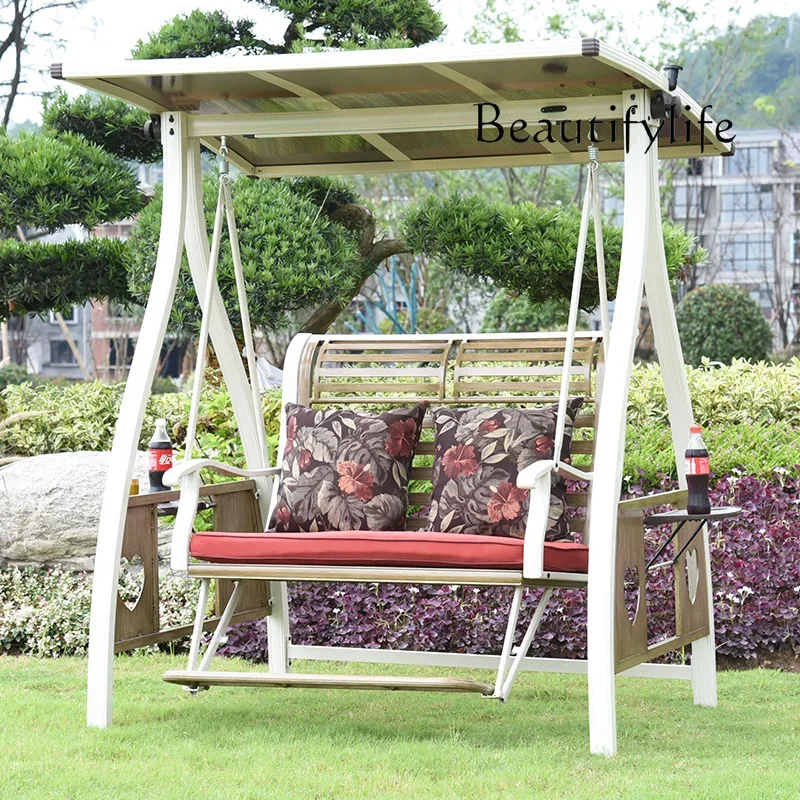 

Outdoor aluminum alloy swing villa terrace garden rocking chair multi-person leisure hanging chair high sense