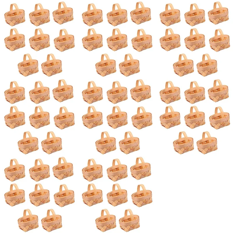 

Горячий тренд-64 шт. мини-плетеные корзины с ручками для вечеринок, ремесел, декора, реквизит для фотосессии