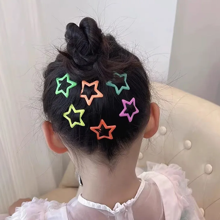 10pcs/set Cute Colorful Star Hairpins For Sweet Cool Spicy Girls Hair Decorate Hair Clips Barrettes Fashion Hair Accessories