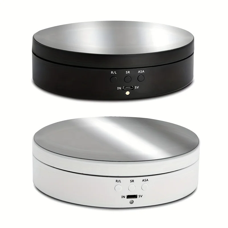 

Электрическая вращающаяся подставка для дисплея с зеркальной столешницей, USB-источник питания, три скорости, подставка для ювелирных изделий, подшипник 6,6 фунтов (без батареи)