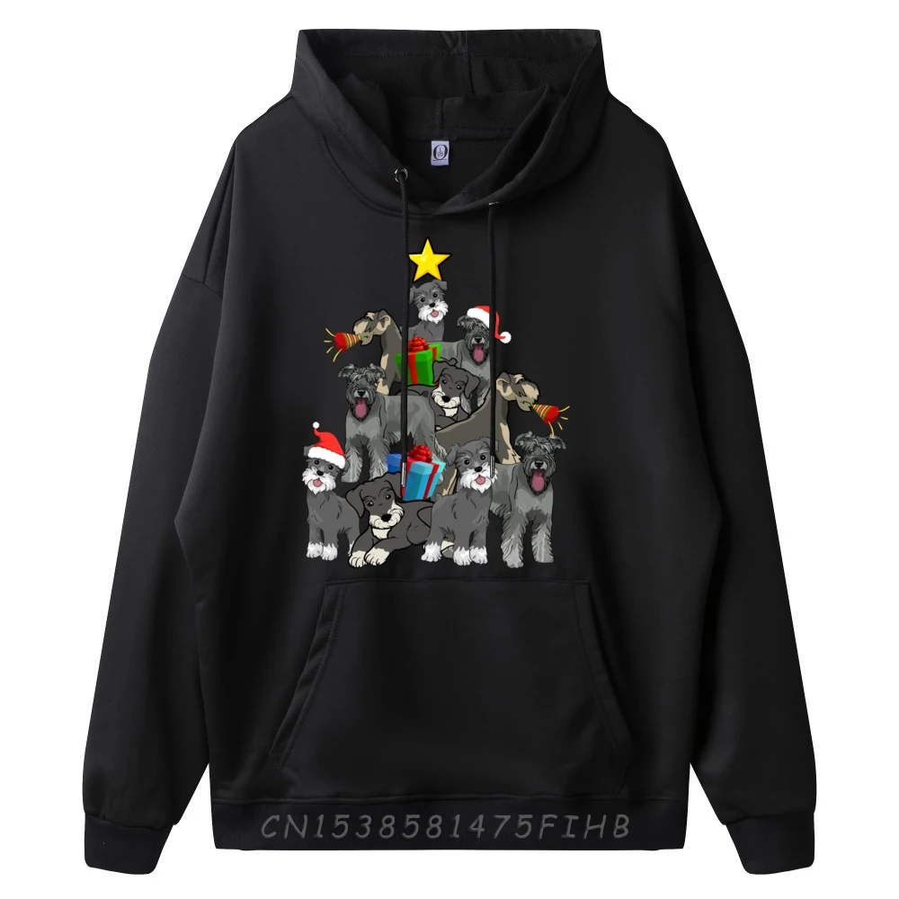 Schnauzer Dogs Tree Christmas Sweater Xmas Pet Animal Dog White Hoodie Men Halloween Easter Sunday