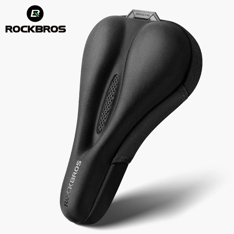 ROCKBROS Bike Saddle Cover Shockproof Soft Liquid Silicone Gel Bicycle Seat Cover With Rain Cover MTB Road Cycling Saddle Parts