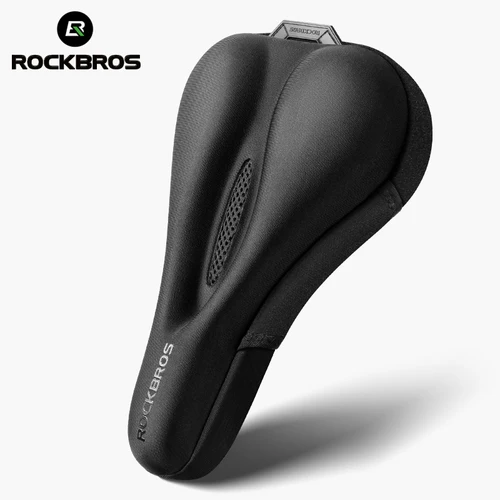 Imagen 2 del producto ROCKBROS-funda para sillín de bicicleta, Gel de silicona líquida suave a prueba de golpes, funda para asiento de bicicleta con cubierta para lluvia, piezas de sillín de Ciclismo de Carretera MTB