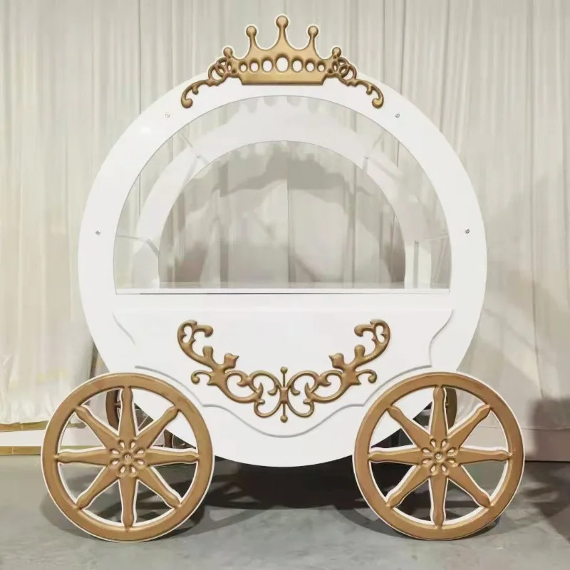 Wedding Party Decoration Candy Cart Movable Flower Cart Dessert Cake Display Frame