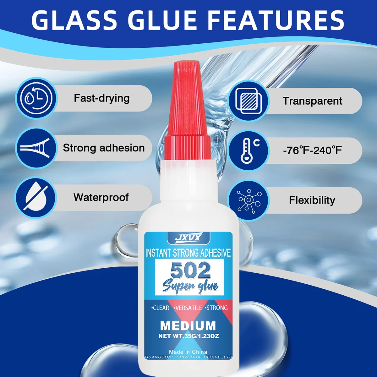 الغراء الفائق سريع الجفاف Cyanoacrylate لمشروب السيراميك المعدني المطاط البلاستيك سريع التحضير السندات القوية 20 جرام 35 جرام 50 جرام وكيل إصلاح سريع مقاوم للماء لوازم متجر القرطاسية #2