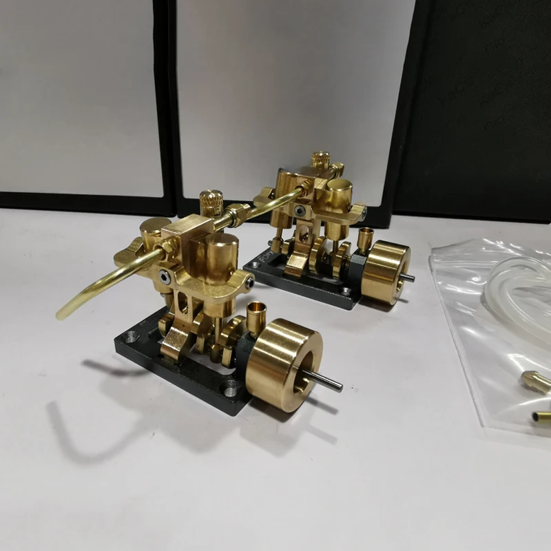 In-line Twin-cylinder Swing Steam Engine MINI Model Engine High-speed 40cm Retro Ship Model Is The Best Power Metal Mini Toy