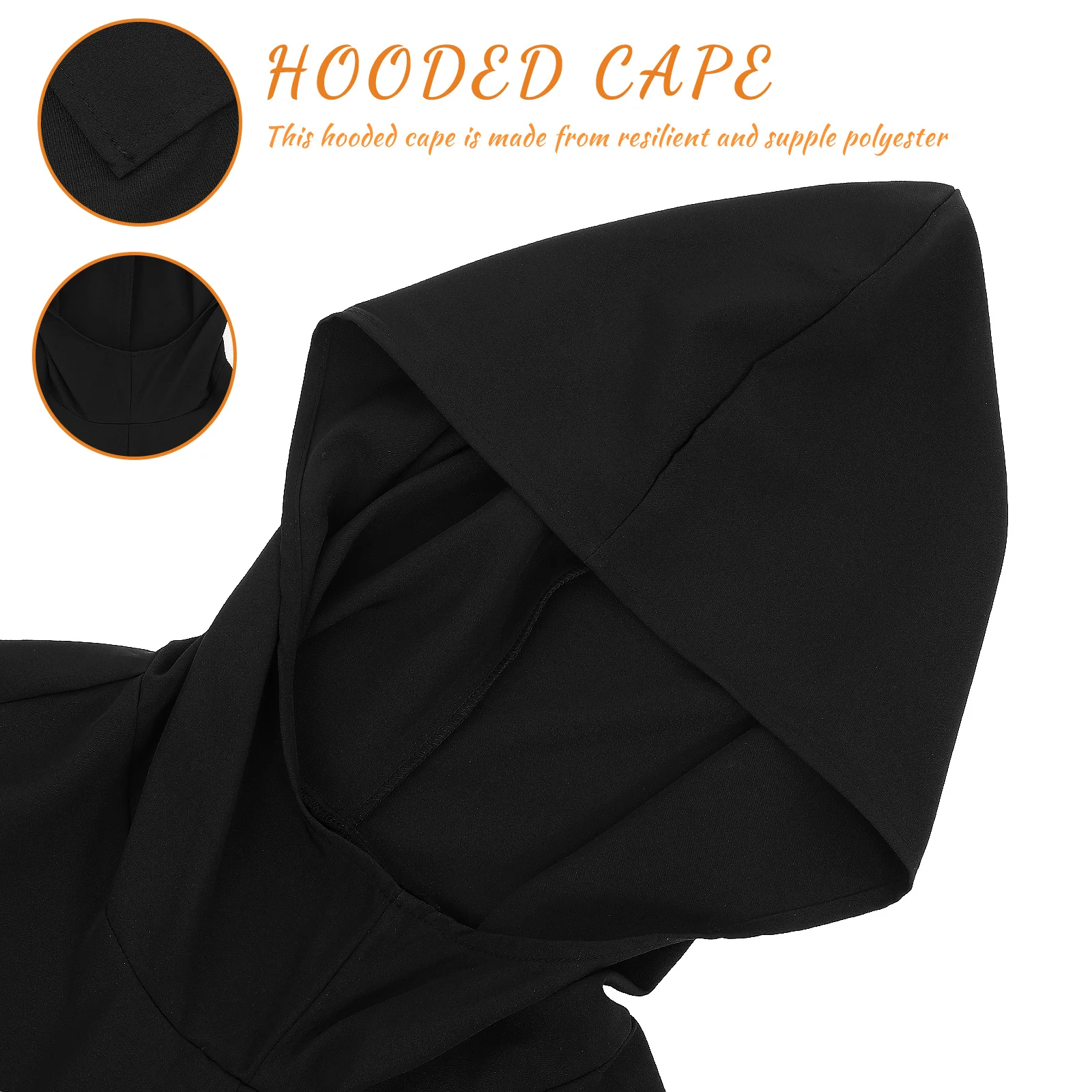 Halloween Costume Cape Vampire Cloak Hooded Accessory Cosplay Black Robe Wizard Costumes