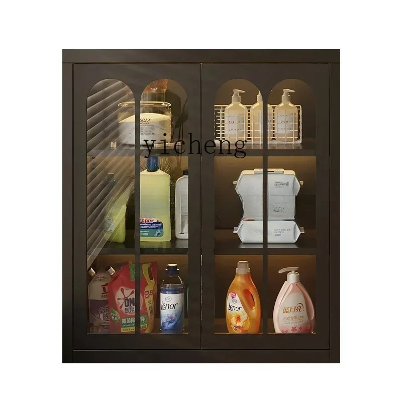 GZ-11   balcony drum washing machine, storage cabinet, floor-to-ceiling multi-layer crack, with cabinet next to it