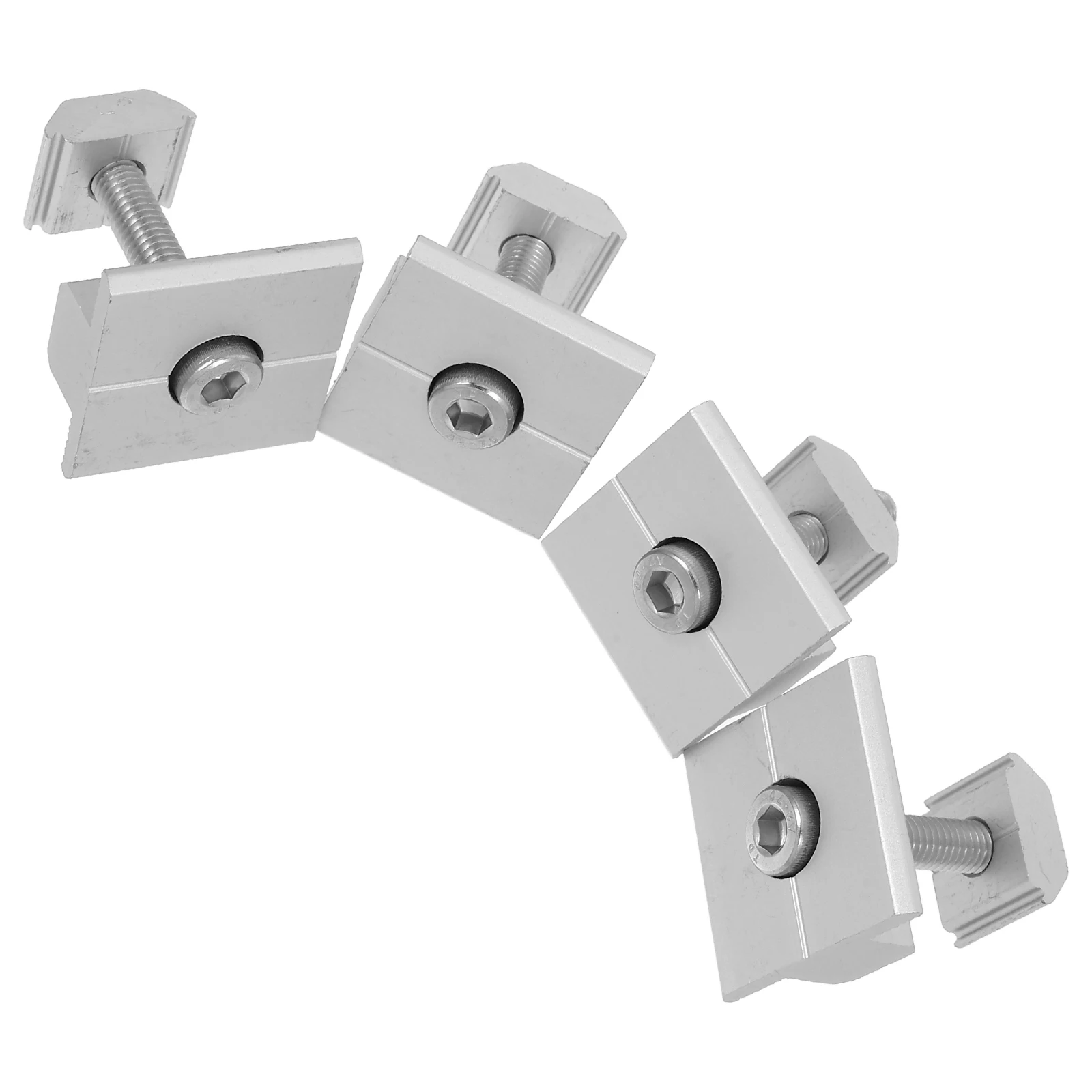 

4Pcs Solar Panel Mid Clamps Aluminum Alloy Heavy Duty Adjustable Mounting Hardware for Solar Panel Brackets Rv Roof Ground