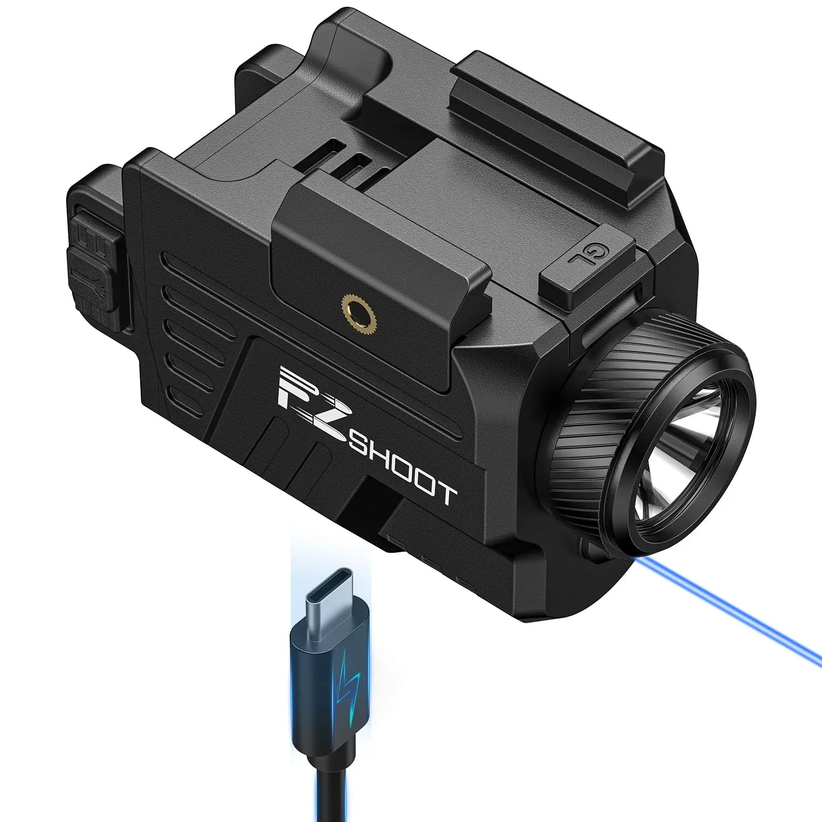 EZshoot 1000 Lumens Flashlight LED Light Combo Rechargeable with Slide Rail Compatible with G-lock and Picatinny Rail - view 2
