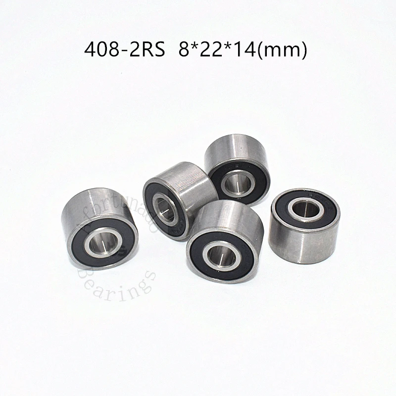 408-2RS Chrome Steel Rubber Sealed Bearings 5 Pieces 8*22*14(mm)
