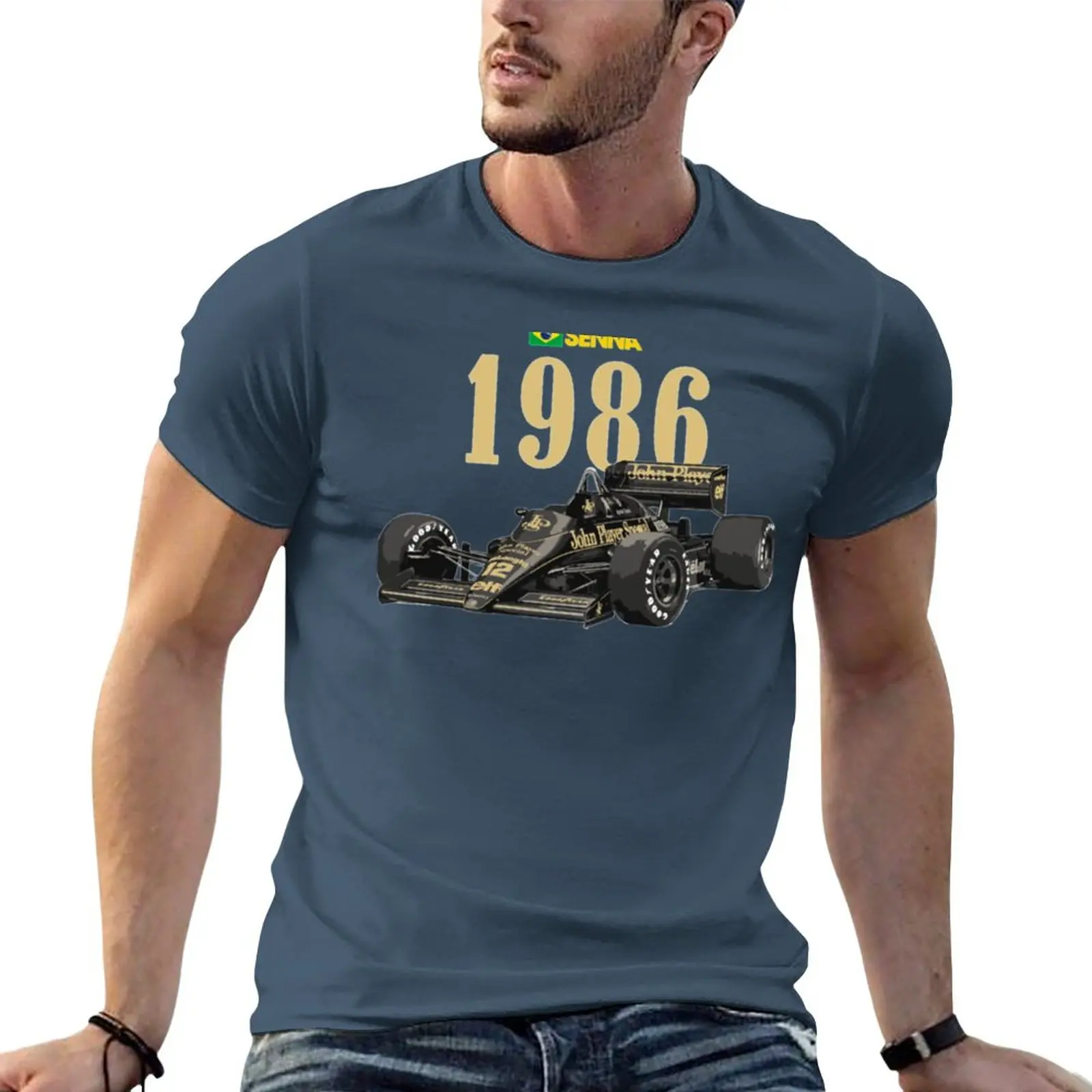 2025 New 1986 Ayrton Senna F1 T-Shirt Summer Tops Custom T Shirts Design Your Own New Edition T Shirt Cute Tops Mens T Shirts