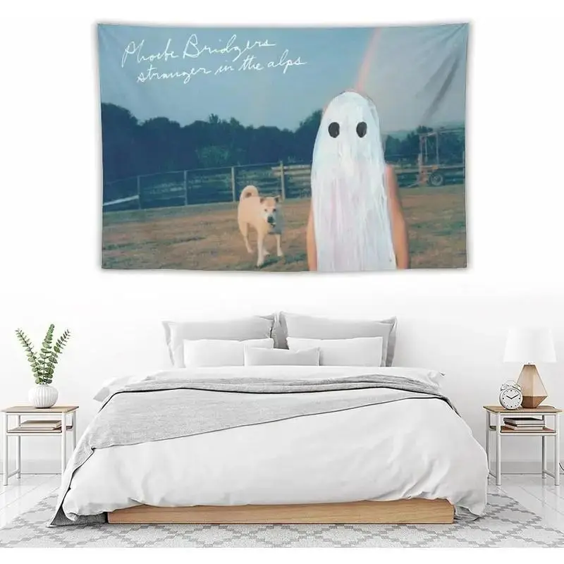 VIKAMA Phoebe Bridgers Album-Cover Wandteppich, Polyester-Wandbehang für Schlafzimmer, Wohnheim, Musikzimmer, Indie-Heimdekoration – Detail 3