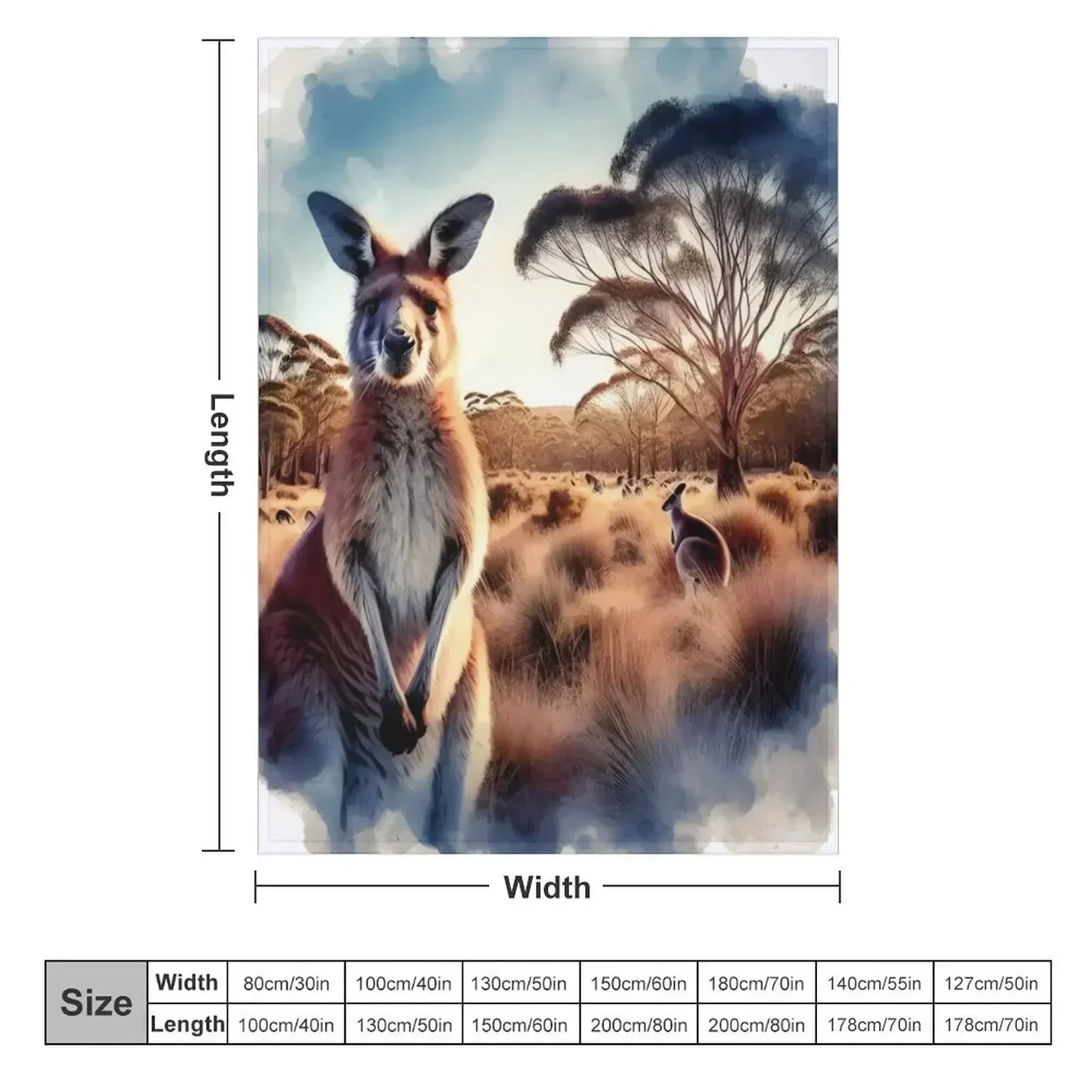 Kangaroo Throw Blanket couch cozy soft plush fuzzy picnic outdoor blanket