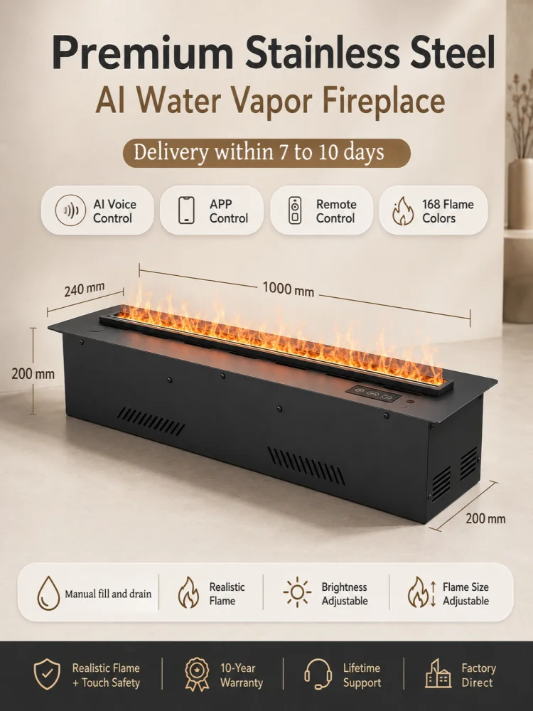 Moderne 3D Vlam Stoom Elektrische Haard Afstandsbediening Stille Waternevel Atomisatie Haard Decoratieve Elektrische Haard voor Thuis