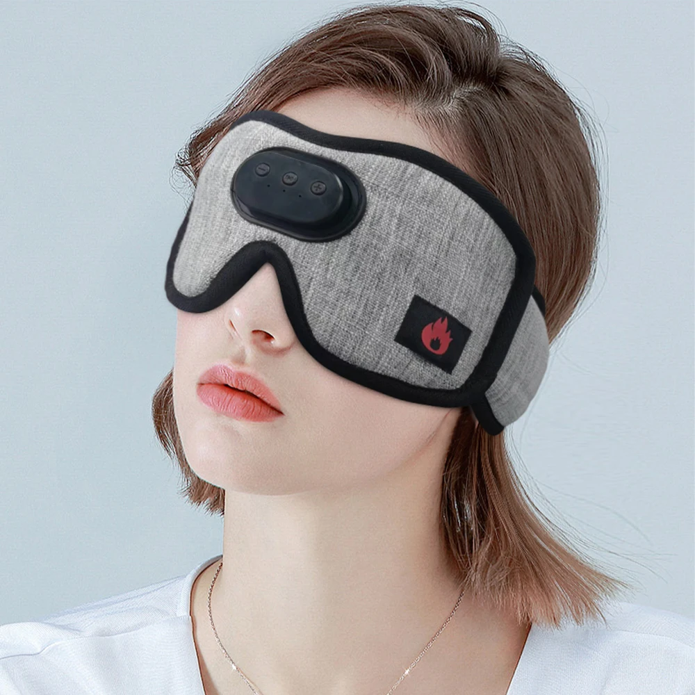 Heated Eye Mask With Bluetooth 5.3 Wireless Relieve Eye Strain Dark Circles Dry Eye Fatigue Relief 3 Color Heating Sleeping Mask