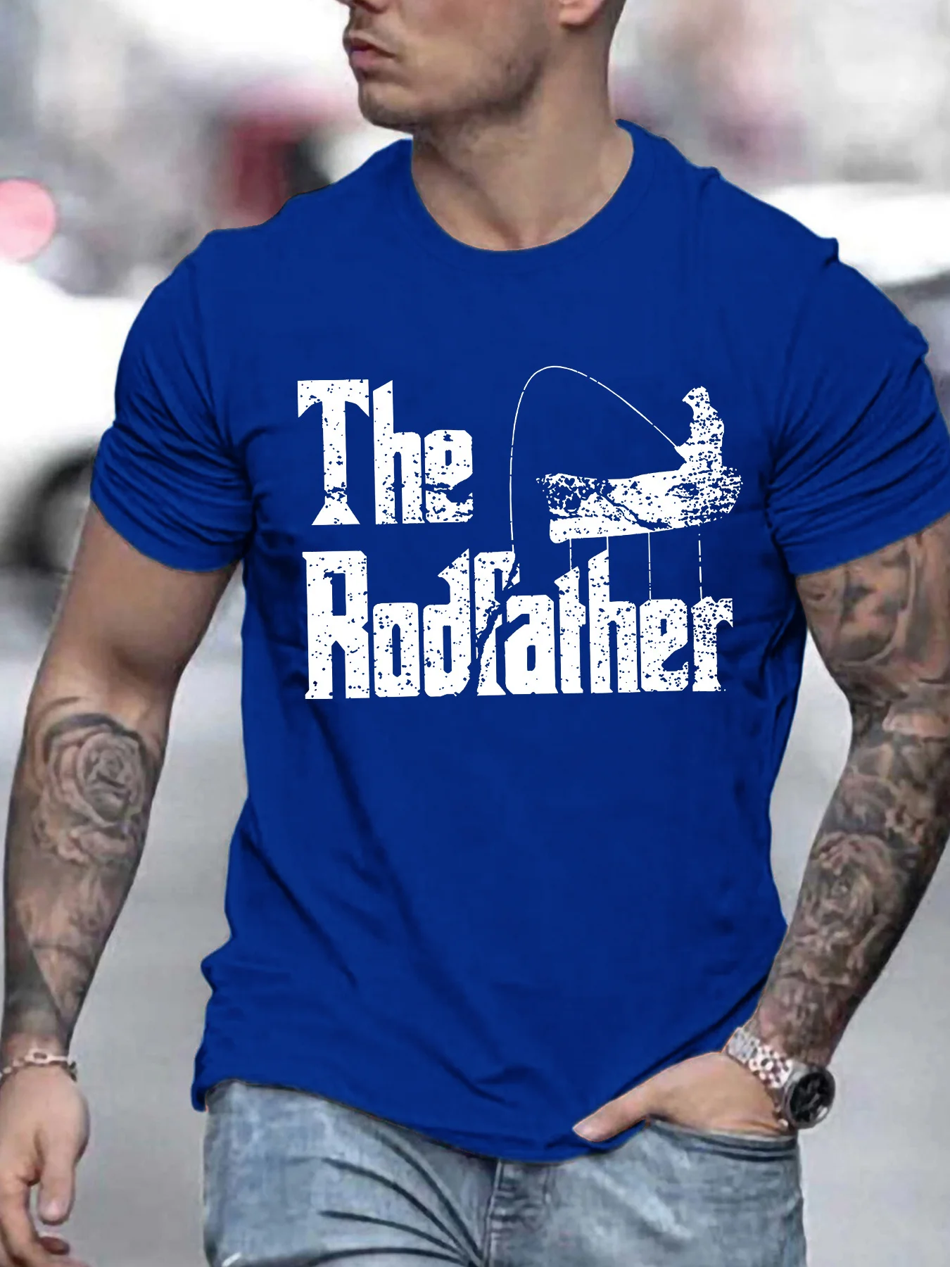 Funny The Rodfather Fisherman Anglers Fishing Gift T-Shirt 100% Cotton O-Neck Short Sleeve Summer Casual Mens T-shirt Streetwear