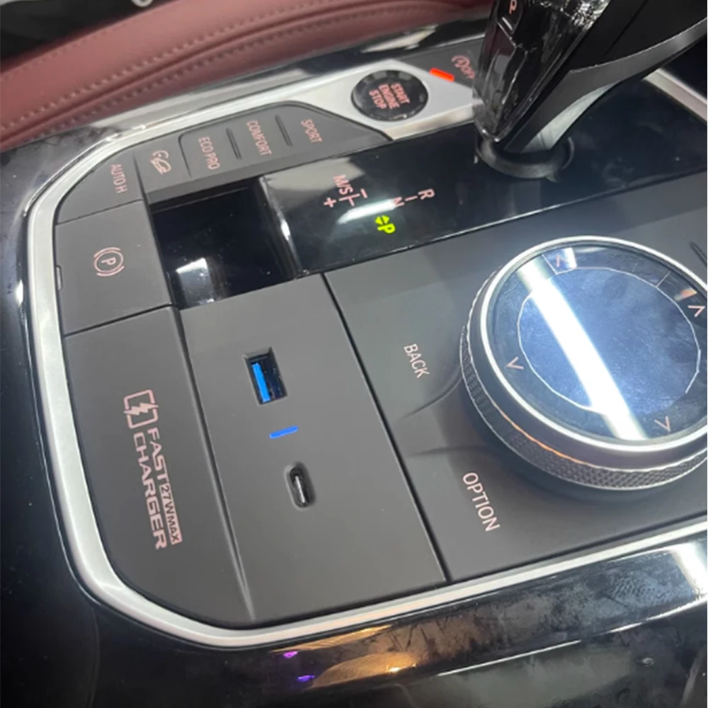 

Быстрое зарядное устройство для телефона BMW G42 G20 G21 G22 G23 G26 G28 I3 I4 27 Вт Автомобильное зарядное устройство USB type-c, рычаг переключения передач, держатель зарядки, отделка