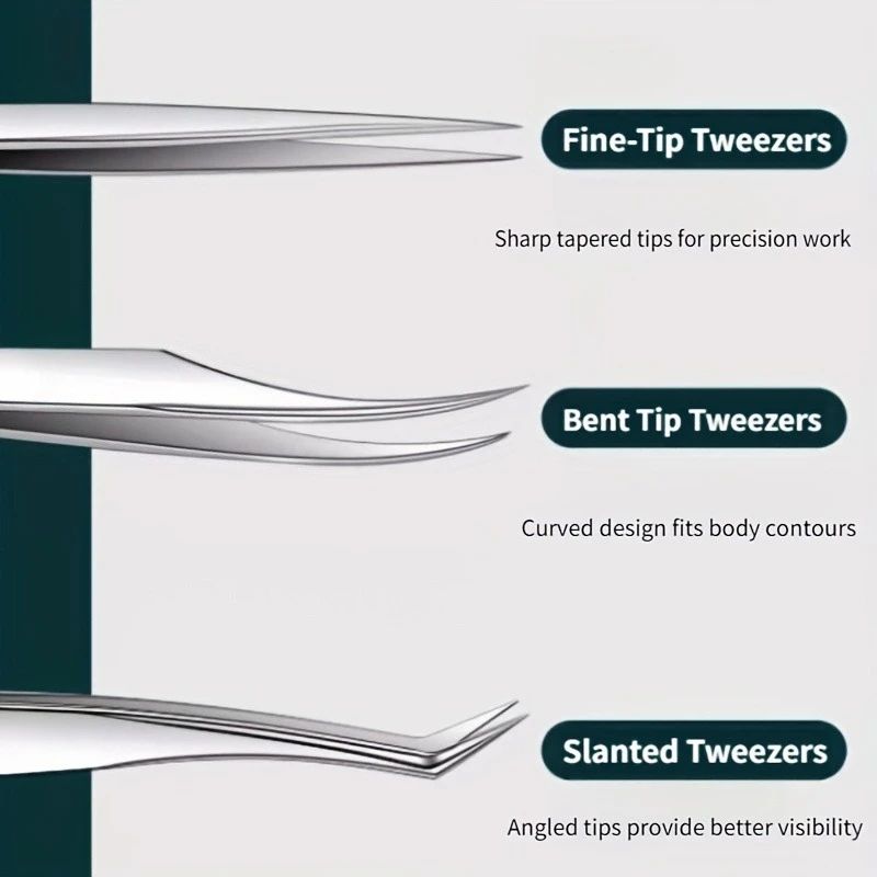 Stainless Steel Precision Pointed Tweezers, Beauty Makeup Eyebrow Pliers, Hair Removal , Accurate Pimple/Blackhead Extraction image 4
