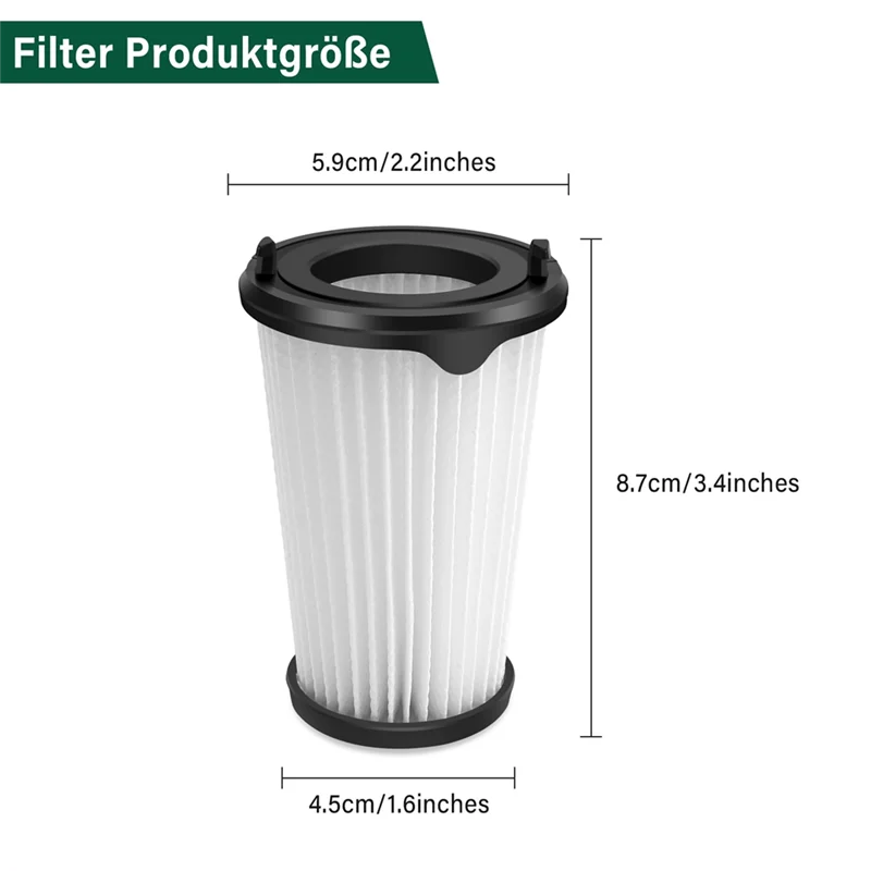 Baao-pacote de 6 filtros cx7 para aeg aef150, filtro de substituição para aeg cx7-2, qx8 animal bateria aspirador de pó portátil