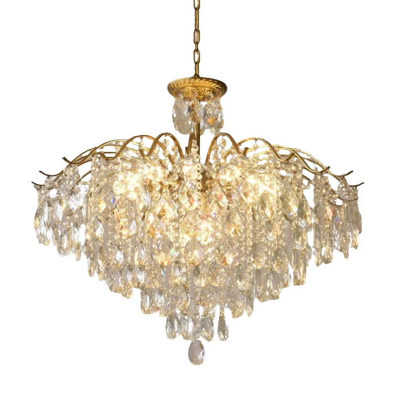 ما بعد الحداثة ضوء فاخر الفرنسية كريستال الثريا غرفة المعيشة غرفة نوم غرفة نوم رئيسية مصباح غرفة الطعام الجديد رومانسية كريستال الرجعية #1