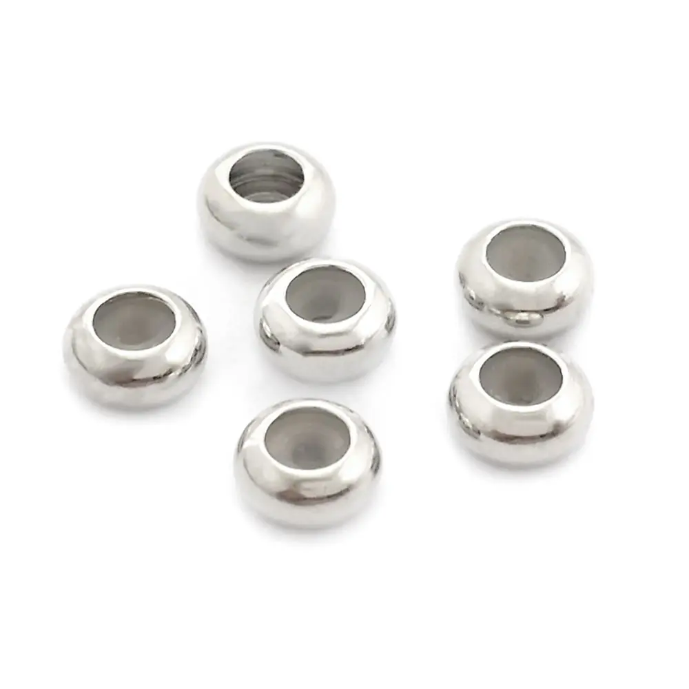 3MM 4MM 5MM 6MM 7MM 18K Gold Color Brass and Rubber Spacer Beads Charms Connector Diy Jewelry Findings Accessories