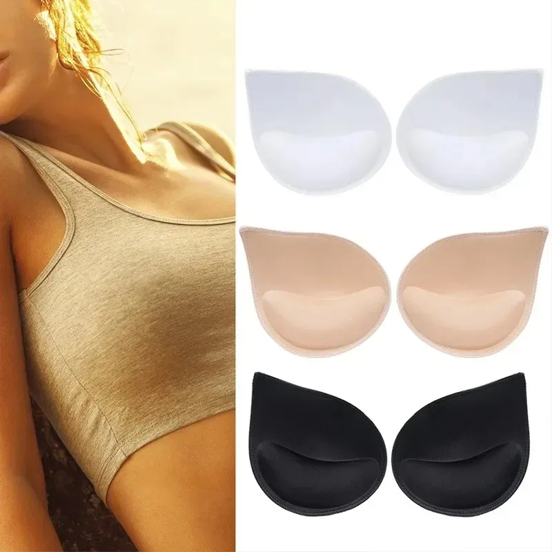 2 pezzi accessori donna rotondo 3D spugna costume da bagno seno Push Up reggiseno imbottitura rinforzatori del petto reggiseno inserto in schiuma