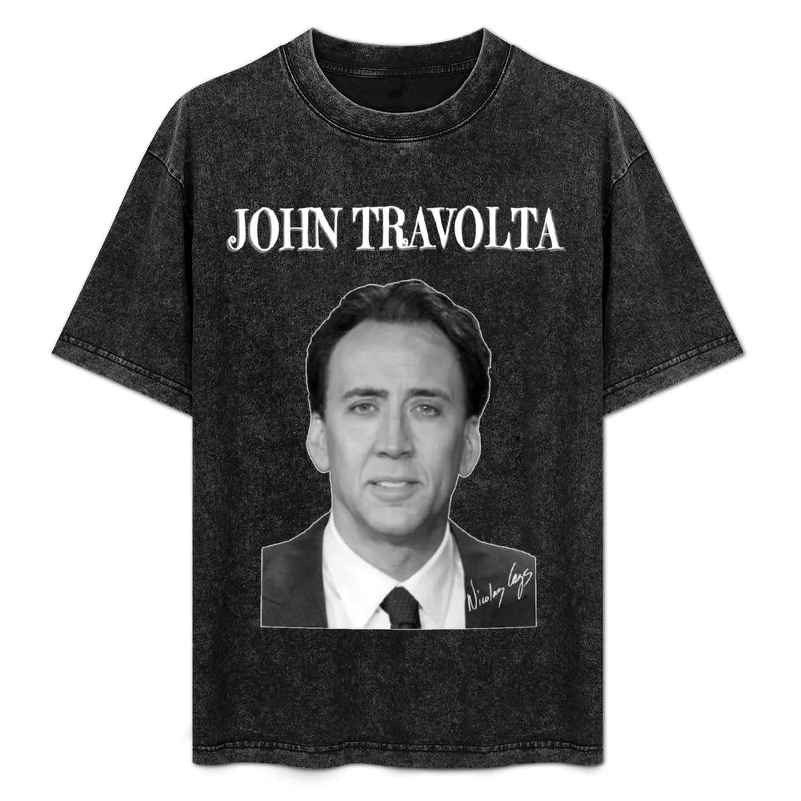 

Nicholas Cage as John Travolta - Nicolas Cage - Nick Cage - Nic T-Shirt Non-Shrink Basic Cotton T-Shirt