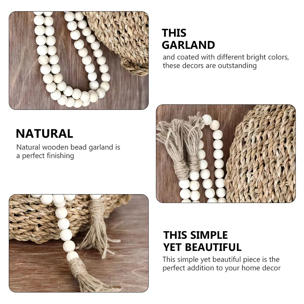 ลูกปัดพู่ Garland Para Tassels Farmhouse Rustic Home Decor สวดมนต์แขวนผนังไม้