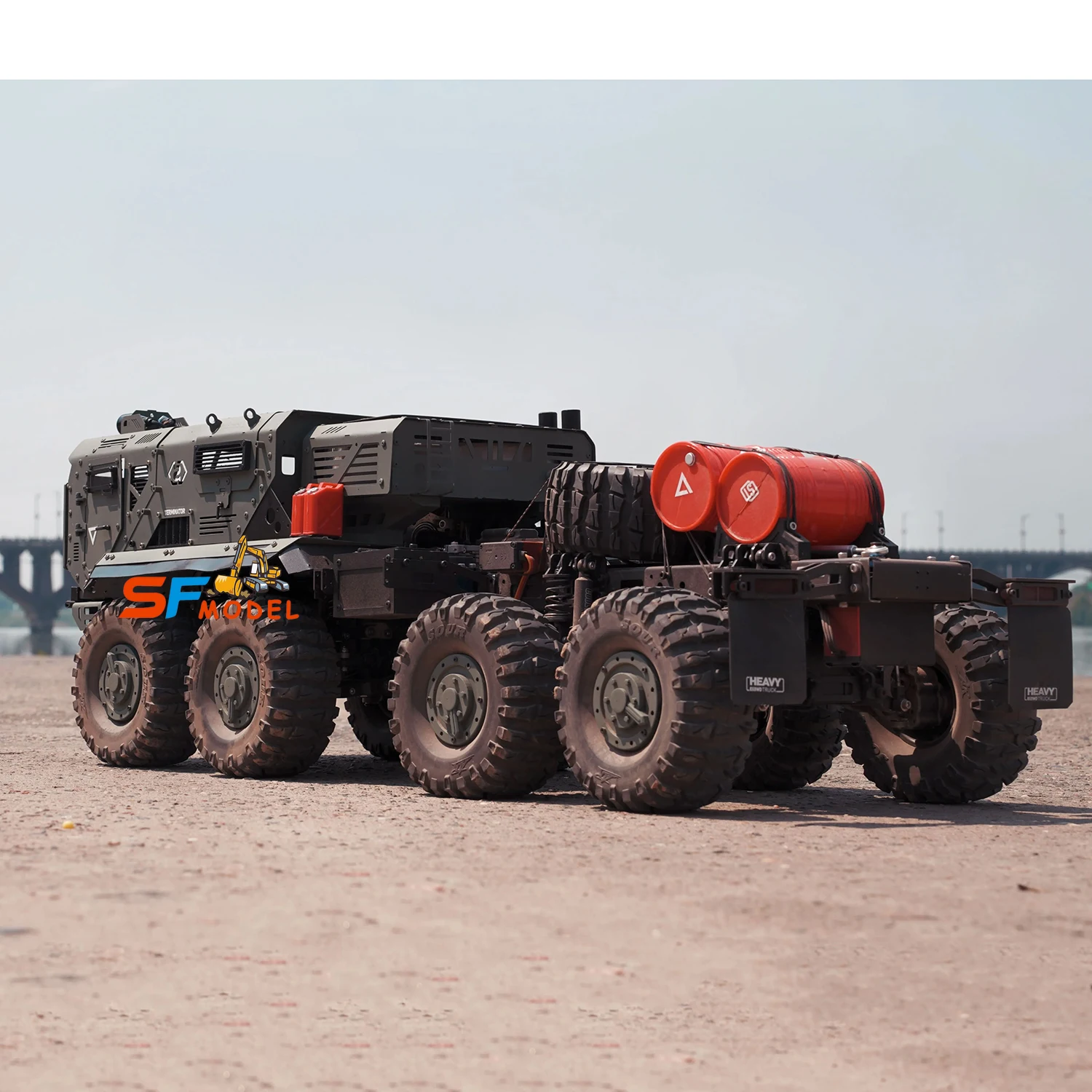 ST10X Rc شاحنة 1/10 8x8 RC سيارة نموذج معدني مع نظام الضوء والصوت التحكم عن بعد شاحنة عسكرية على الطرق الوعرة مركبة لعبة مجسمة