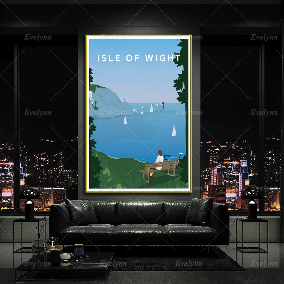 Isle of Wight Cycling Travel Canvas Poster Nordic Modern Home Decor Prints Pictures Living Room Cuadros Wall Art Painting Gift