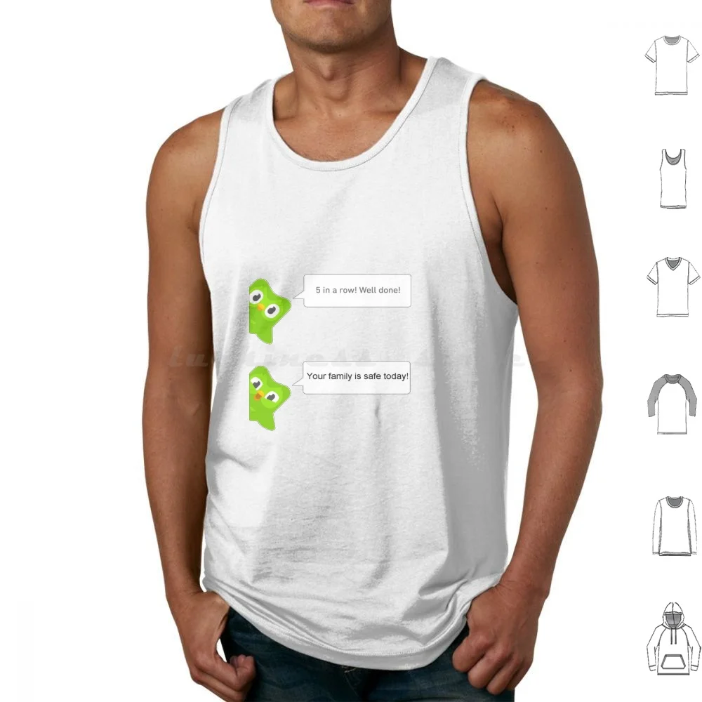 Duolingo Bird Notification Tank Tops Vest Sleeveless Duo Bird Duolingo Bird Duo Owl Duolingo Owl Duolingo Funny Notification