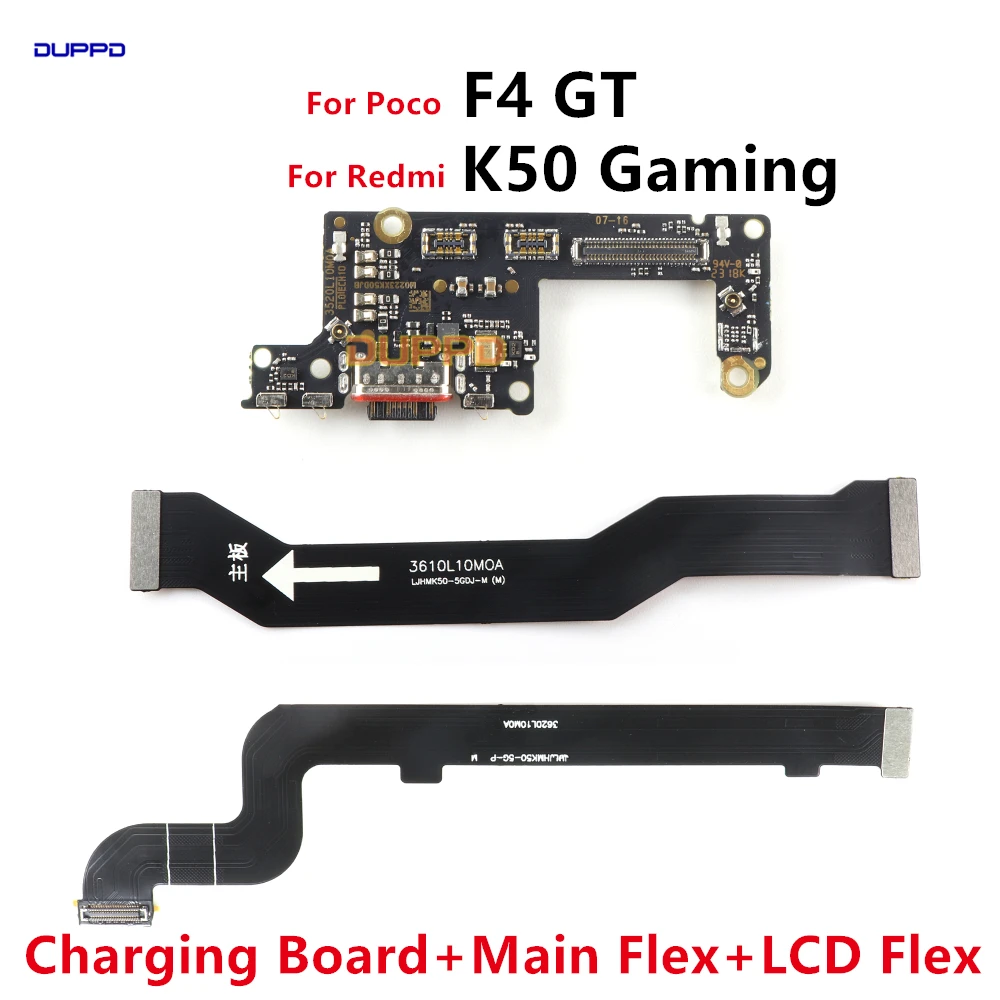 

New USB Charging Port Mic Microphone Dock Connector Board For Xiaomi Poco F4 GT Redmi K50 Gaming LCD Mainboard Main Flex Cable