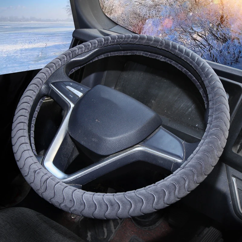 Warm Plush Truck Bus Lorry Auto Steering Wheel Cover 38 40 42 45 47 50 CM for SCANIA Volvo Benz MAN Renault DAF Isuzu Hino TATRA