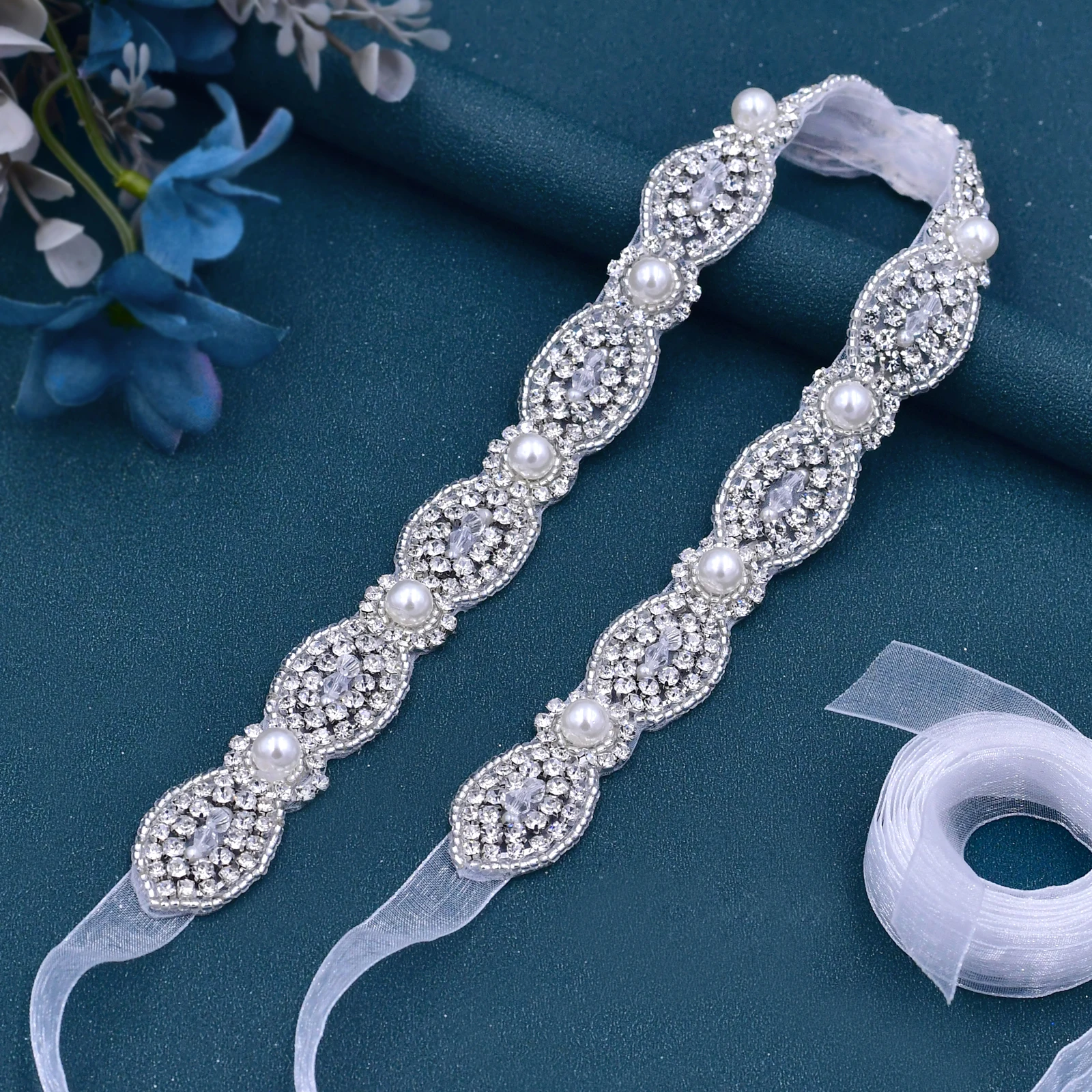 Ceinture de Mariage Élégante avec Clip et Strass pour Femme, Accessoire de Soirée, Cadeau pour Petite Amie, S435