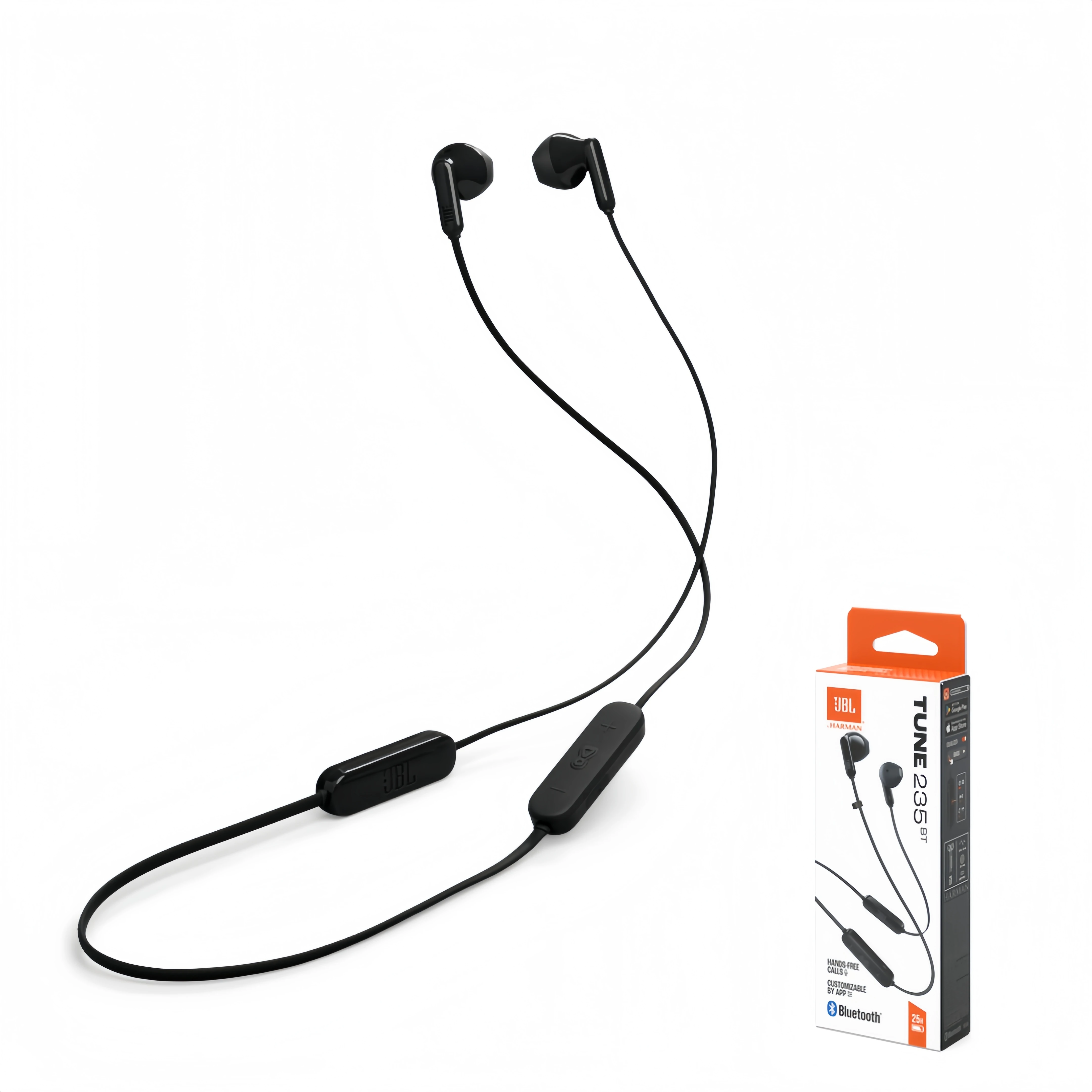 JBL TUNE 235BT Neckband Bluetooth Headphones, Wireless Sports Earbuds with JBL Pure Bass Sound, IPX4 Sweatproof, 25H Playtime