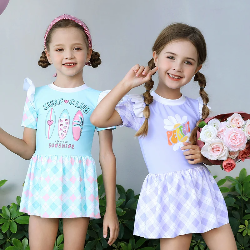 Children\'s swimsuit girls girls and small children 2024 new one-piece foreign air quick-drying hot spring swimsuit
