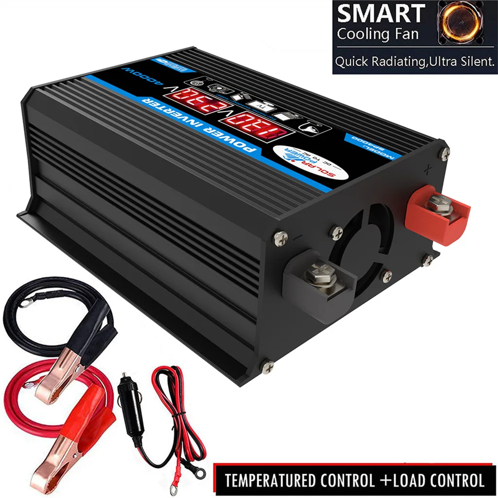 New Car Power Inverter Modified Sine Wave 4000W 12V to 220V/110V LED Display Transformer Convert Car Charger Converter Adapter