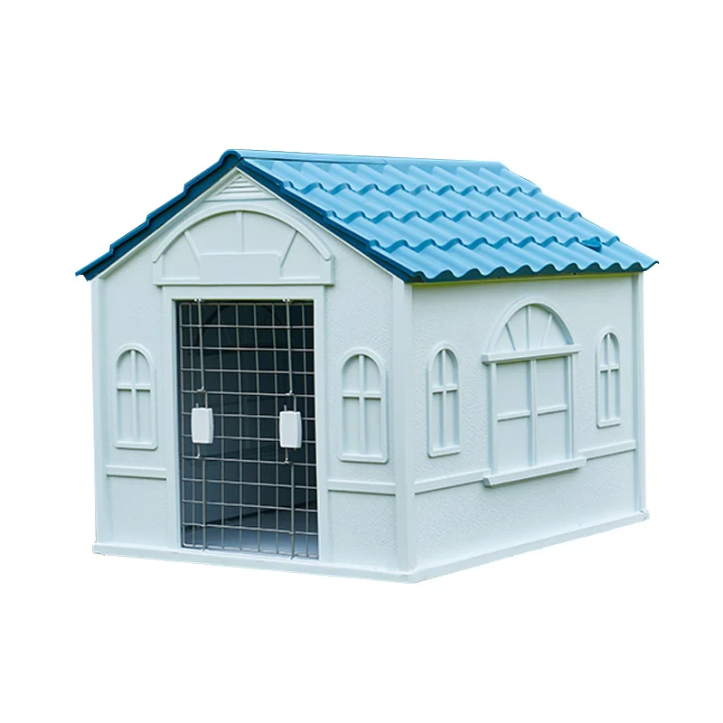 

Large Outdoor Waterproof Plastic Dog House with Sturdy Door – Weatherproof Pet House for Medium to Large Breeds